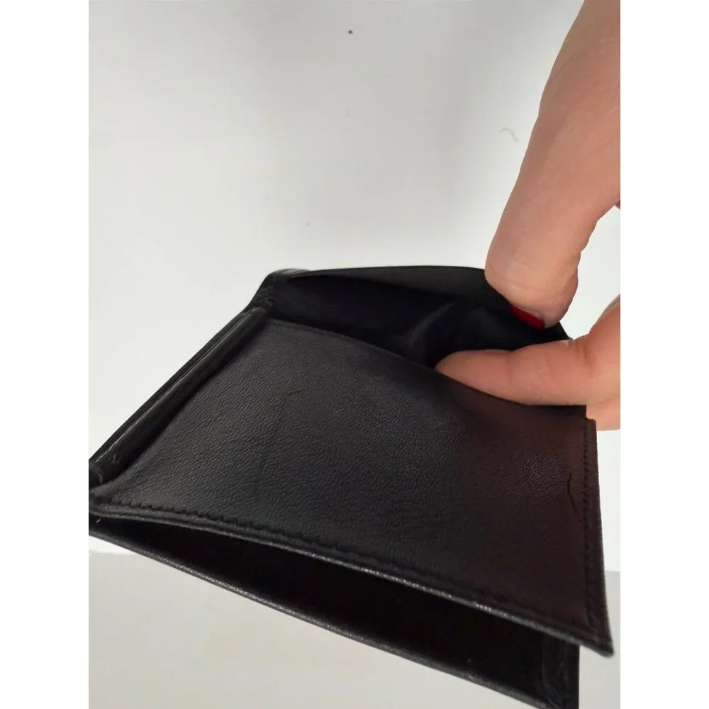 Buxton Genuine Leather Bifold Money Clip Wallet, Black Vintage
